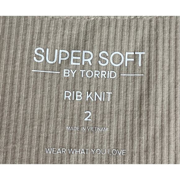 Torrid Super Soft Rib V-Neck Lace Trim Tie Front Sleeve Top Blouse Plus Size 2X - Picture 7 of 8